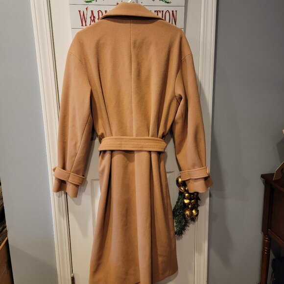 EXPRESS Belted Wrap Trenchcoat in Shade Pecan - Picture 7 of 7